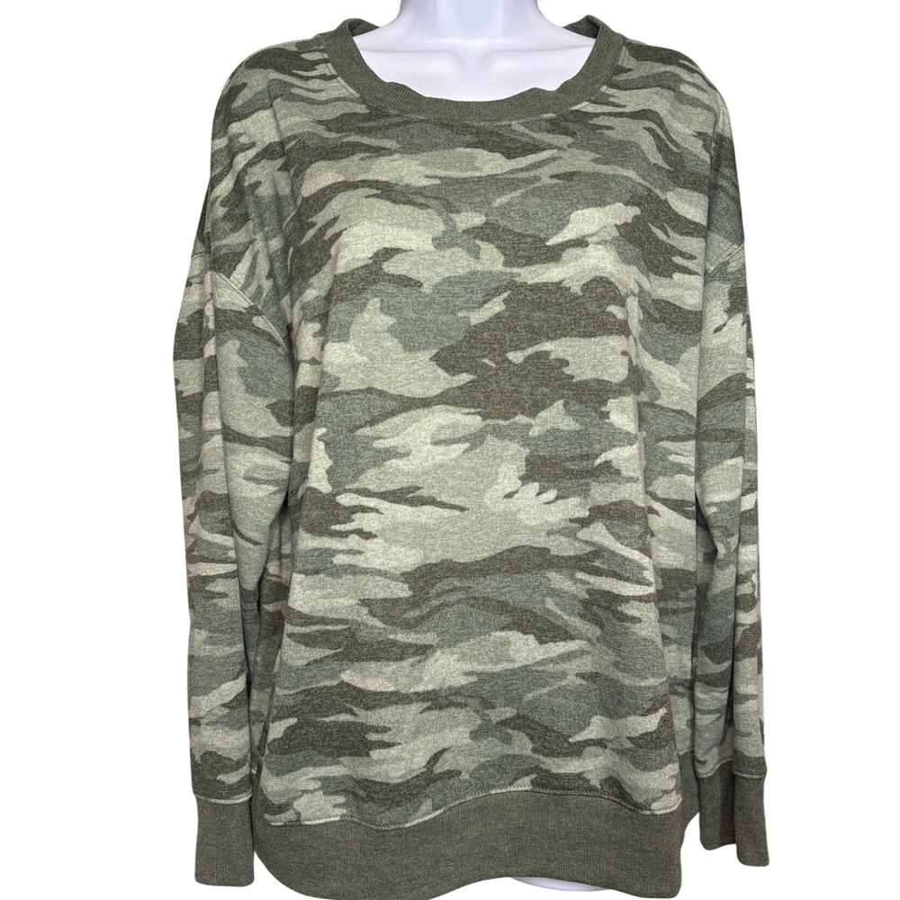 Splendid Womens Camouflage Sweatshirt Size XL Oversized Casual